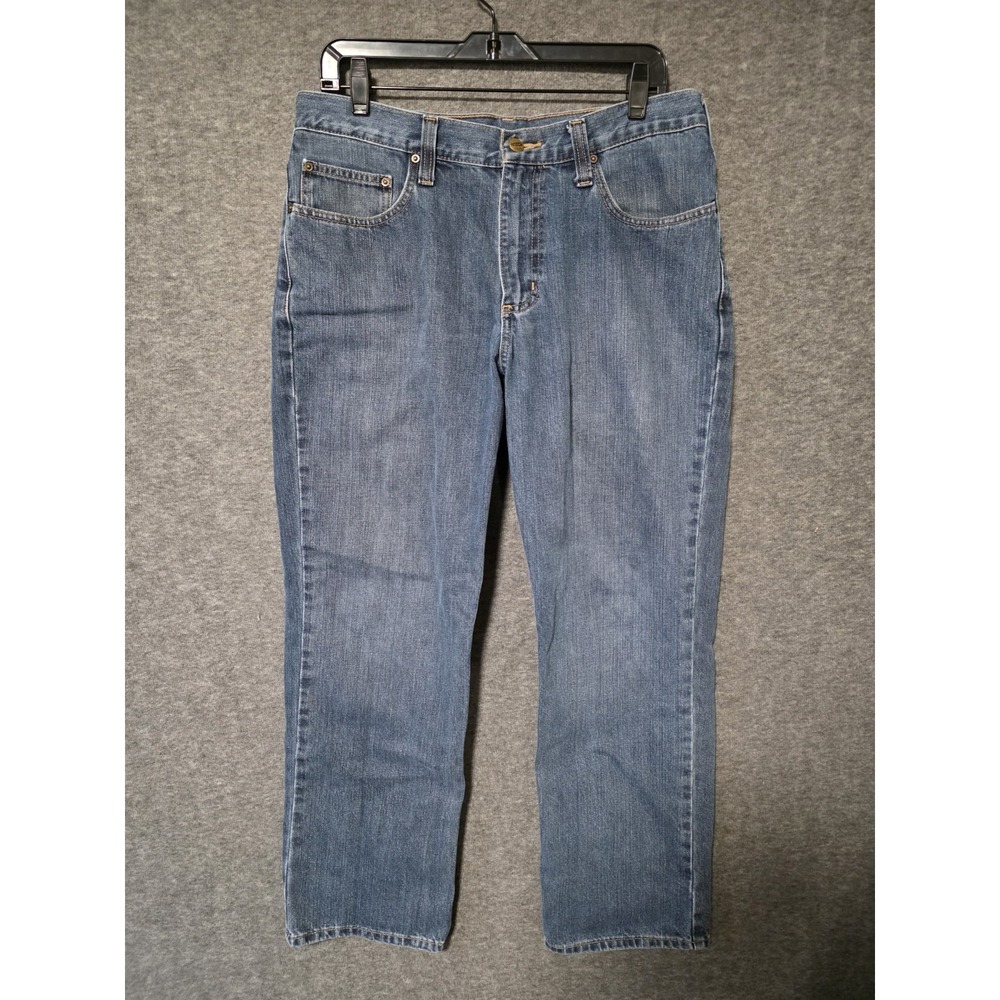 Carhartt Jeans Mens 33x30 Blue Relaxed Denim Straight Workwear Heavy Duty